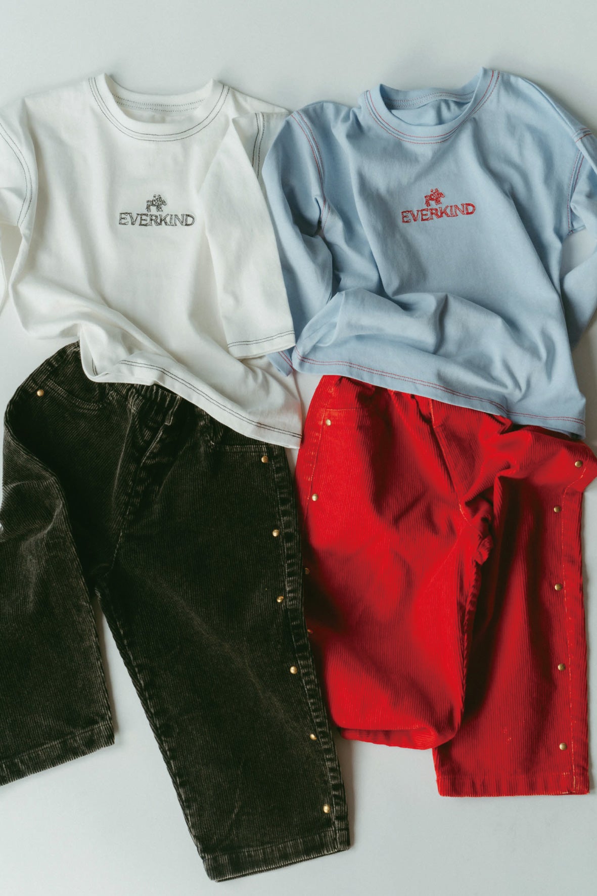 Embroidered Long-sleeve T-shirt(blue)