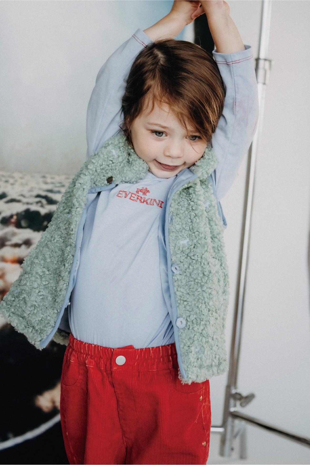 Embroidered Long-sleeve T-shirt(blue)