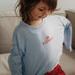 Embroidered Long-sleeve T-shirt(blue)