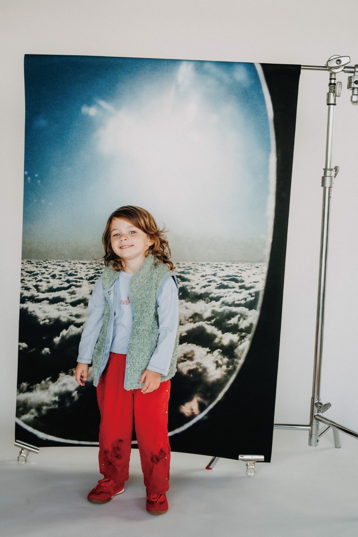 Embroidered Long-sleeve T-shirt(blue)