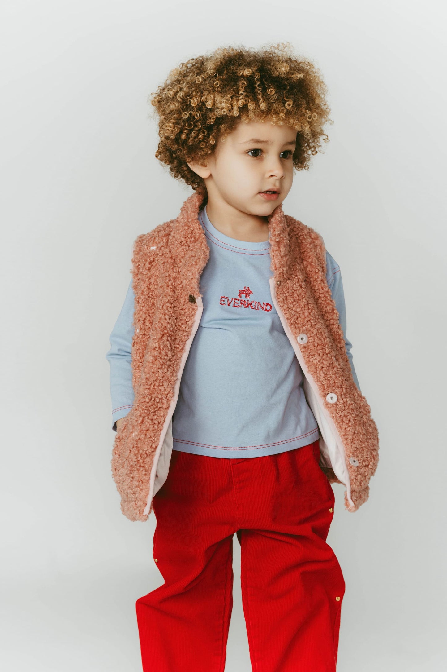 Embroidered Long-sleeve T-shirt(blue)